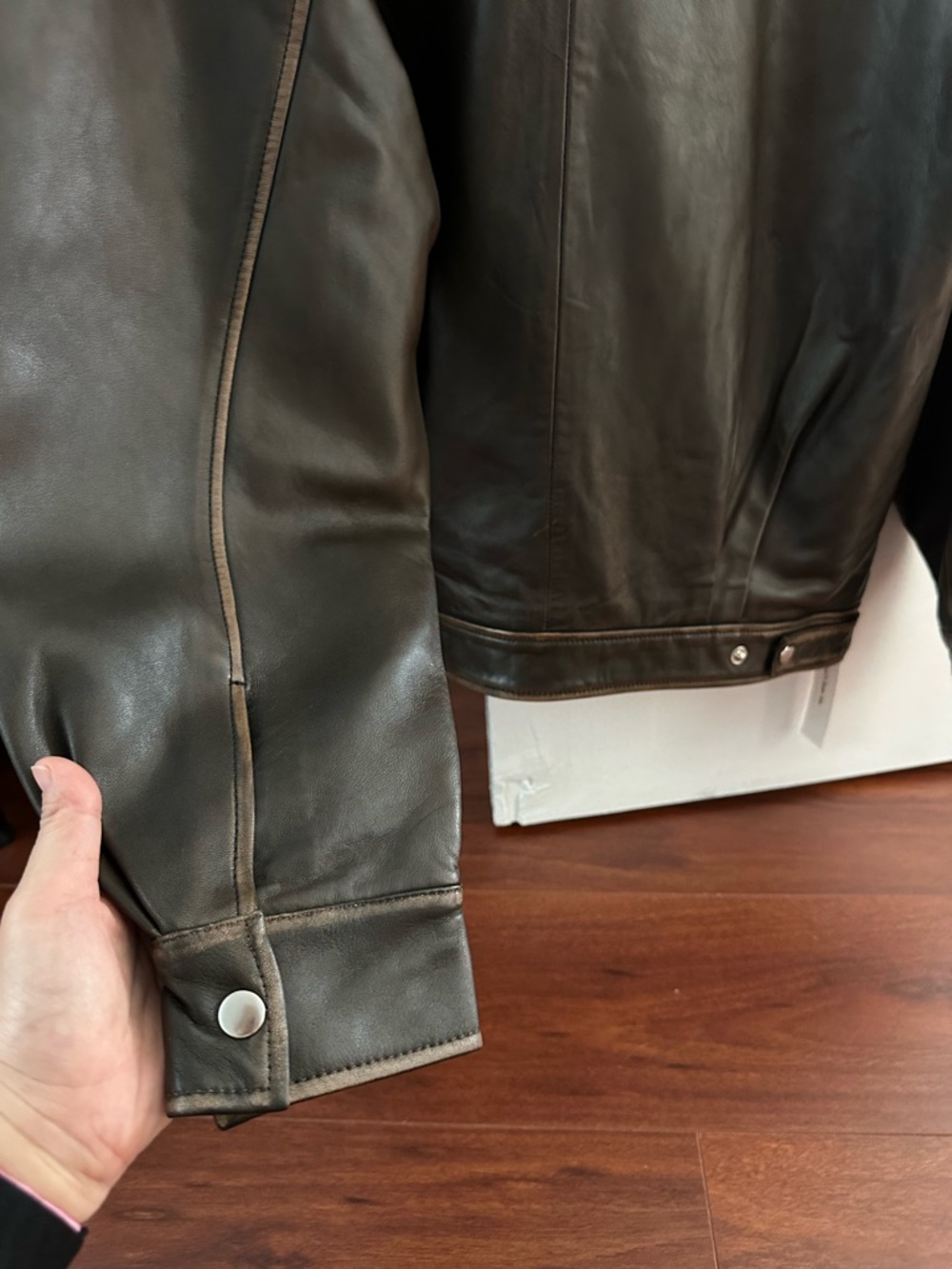 Reformation Veda Marco Leather Oversized Bomber Pit Stop Brown Jacket - Picture 16 of 16